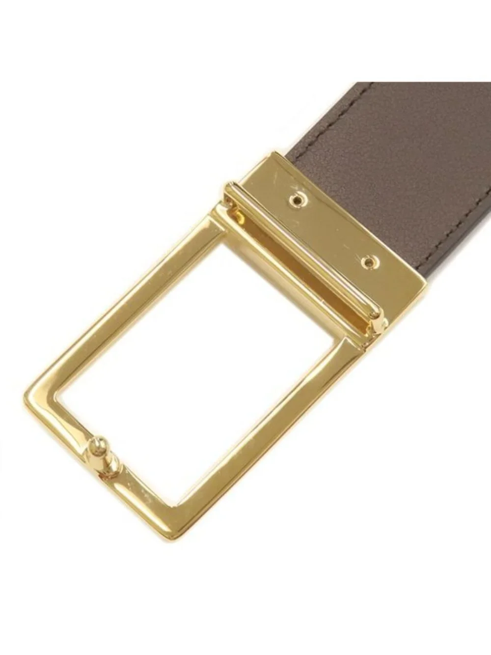 Gucci Belt Square Buckle GG 75 Supreme Canvas Beige Brown Gold Star Marked